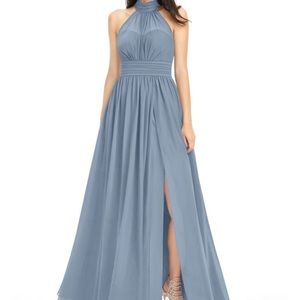 Azazie Iman dusty blue dress size 8